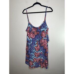 Jamaica Bay Swim Dress Blue Geometric Print ￼Swimwear Women's Size 18W